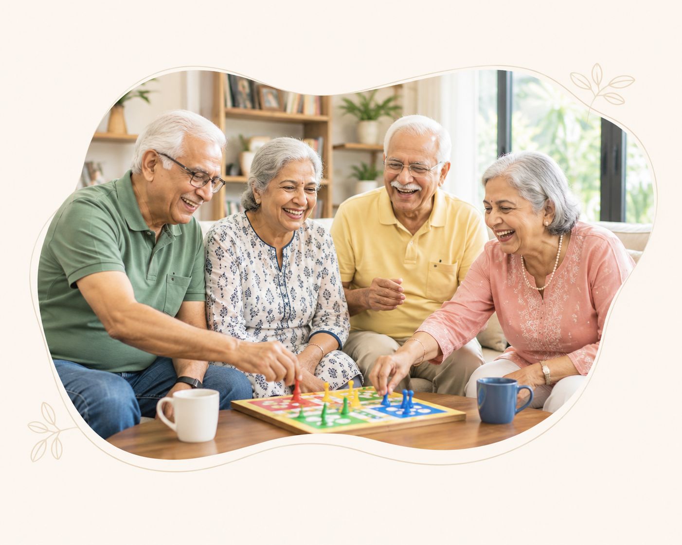 Seniors sharing joyful moments together